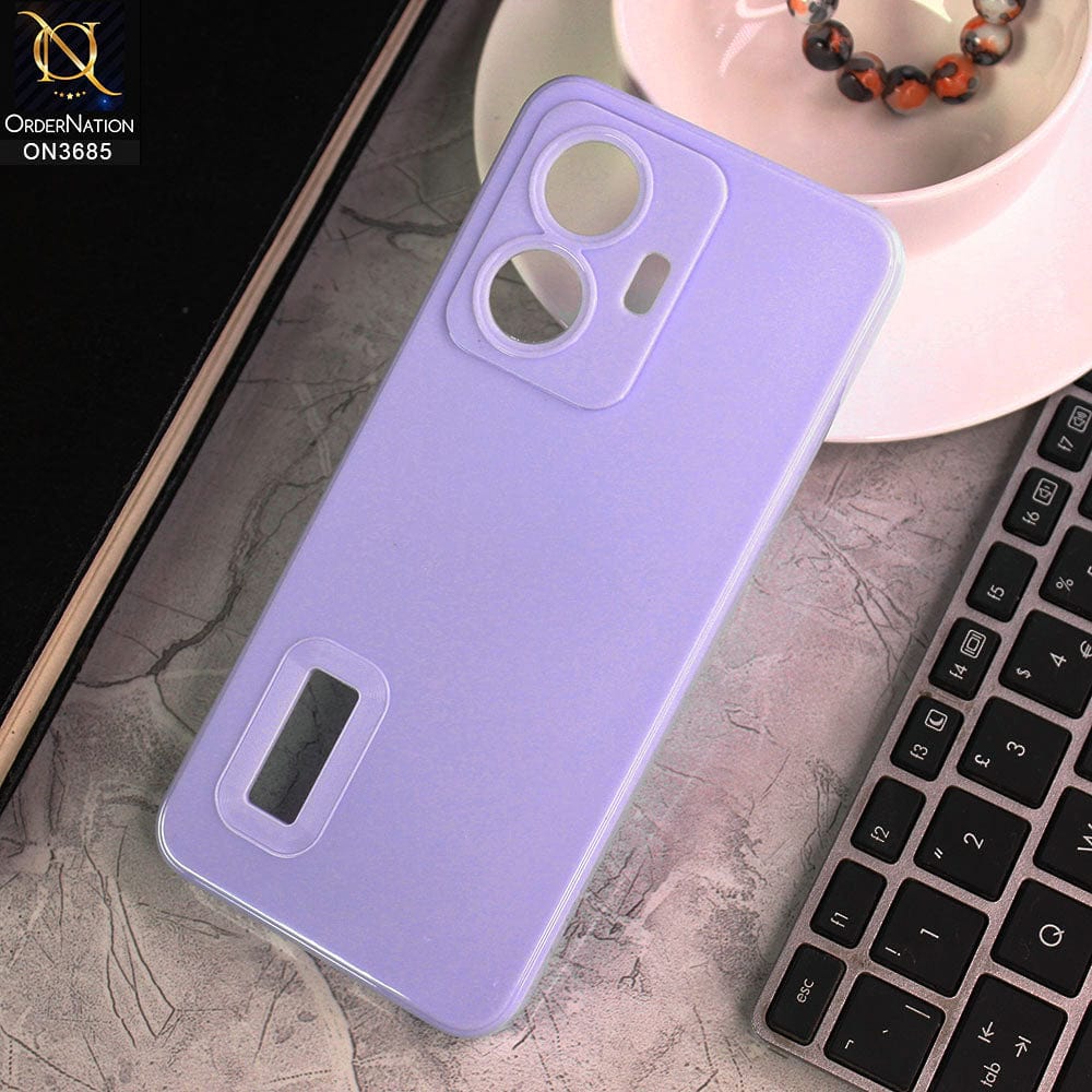 Vivo Y55 4G Cover - Light Purple - Soft Silicone Camera Lense Protector Logo Hole Case