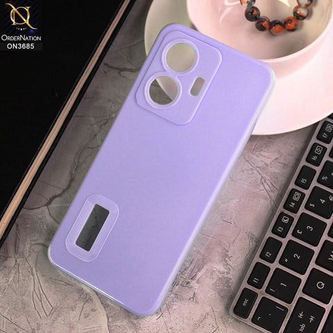 Vivo Y55 4G Cover - Light Purple - Soft Silicone Camera Lense Protector Logo Hole Case