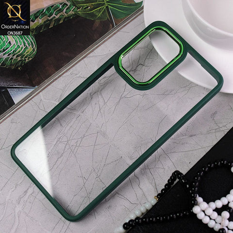 Samsung Galaxy A53 5G Cover - Green - New Electroplating Camera Ring Colored Soft Silicon Borders Protective Clear Back Case