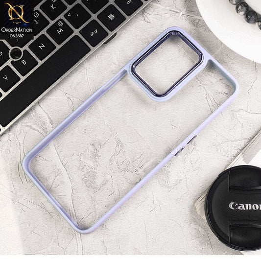 Oppo A77 5G Cover - Gray - New Electroplating Camera Ring Colored Soft Silicon Borders Protective Clear Back Case