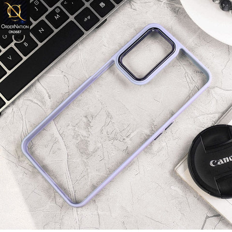 Oppo A36 Cover - Gray - New Electroplating Camera Ring Colored Soft Silicon Borders Protective Clear Back Case