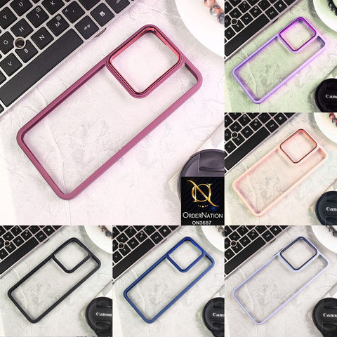 iPhone 11 Pro Cover - Black - New Electroplating Camera Ring Colored Soft Silicon Borders Protective Clear Back Case
