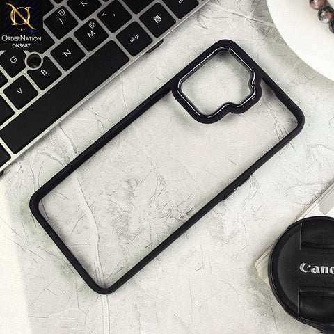 Oppo A94 Cover - Black - New Electroplating Camera Ring Colored Soft Silicon Borders Protective Clear Back Case