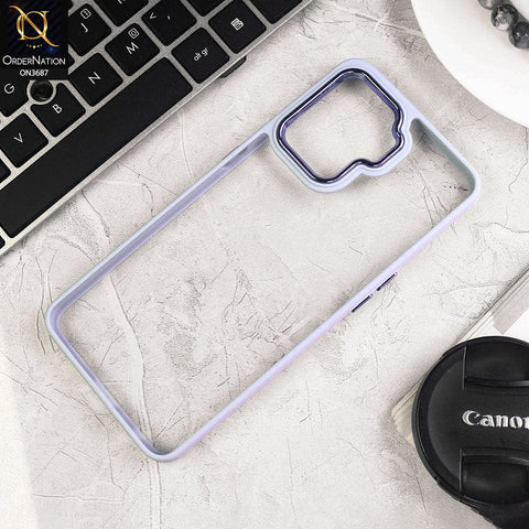 Oppo F19 Pro Cover - Gray - New Electroplating Camera Ring Colored Soft Silicon Borders Protective Clear Back Case