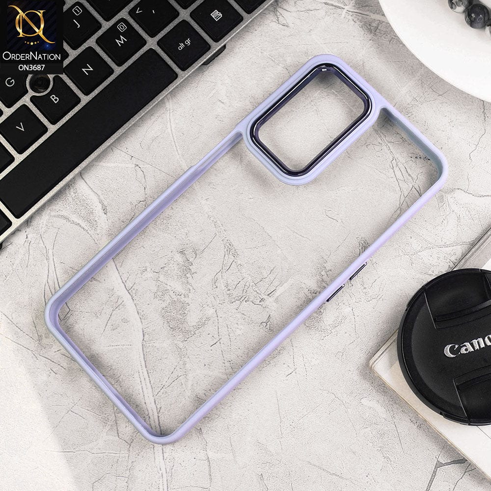 Oppo Reno 7Z 5G Cover - Gray - New Electroplating Camera Ring Colored Soft Silicon Borders Protective Clear Back Case