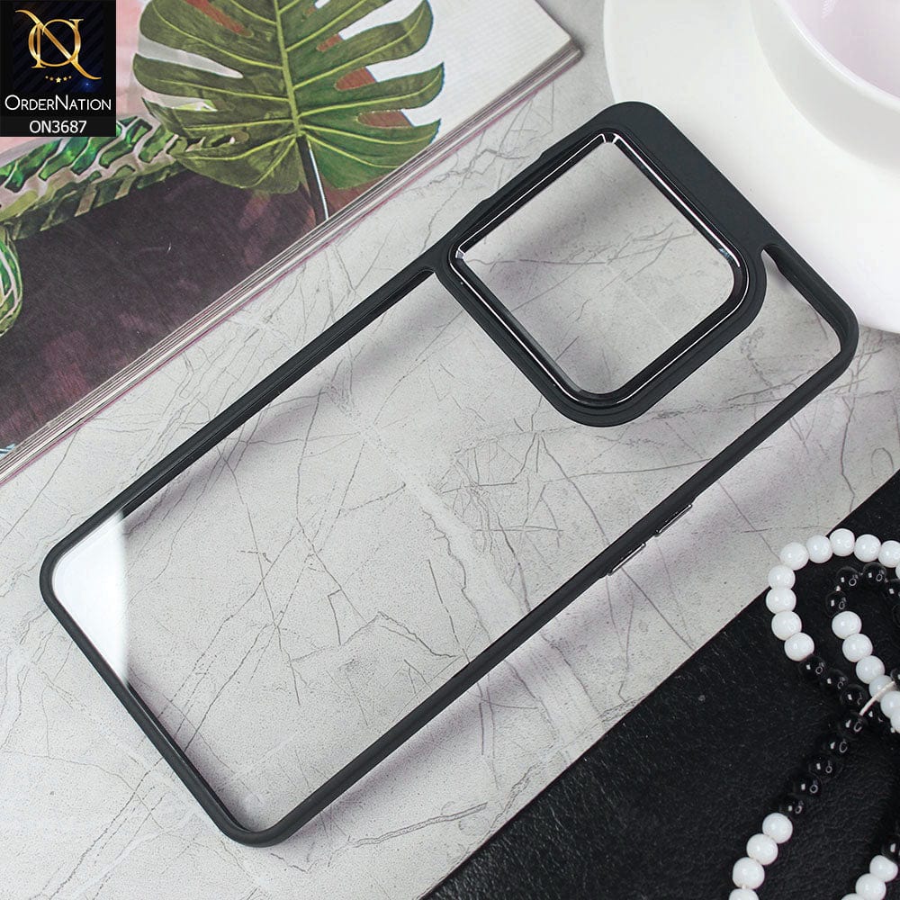OnePlus 10 Pro Cover - Black - New Electroplating Camera Ring Colored Soft Silicon Borders Protective Clear Back Case