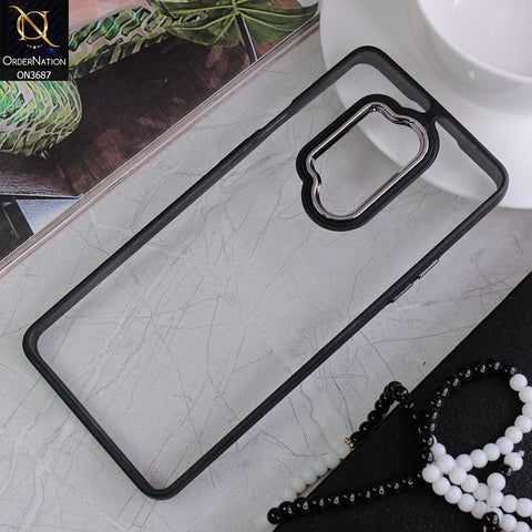 OnePlus 8 Pro Cover - Black - New Electroplating Camera Ring Colored Soft Silicon Borders Protective Clear Back Case