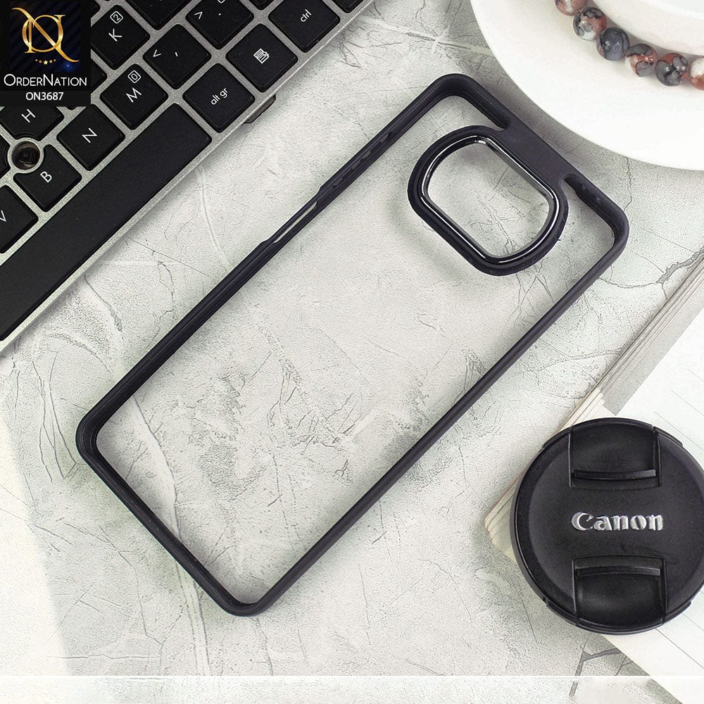 Xiaomi Poco X3 Cover - Black - New Electroplating Camera Ring Colored Soft Silicon Borders Protective Clear Back Case