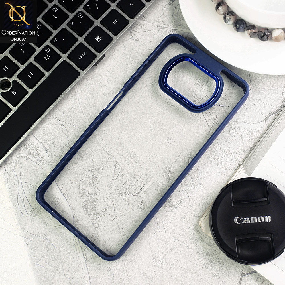Xiaomi Poco X3 Pro Cover - Blue - New Electroplating Camera Ring Colored Soft Silicon Borders Protective Clear Back Case