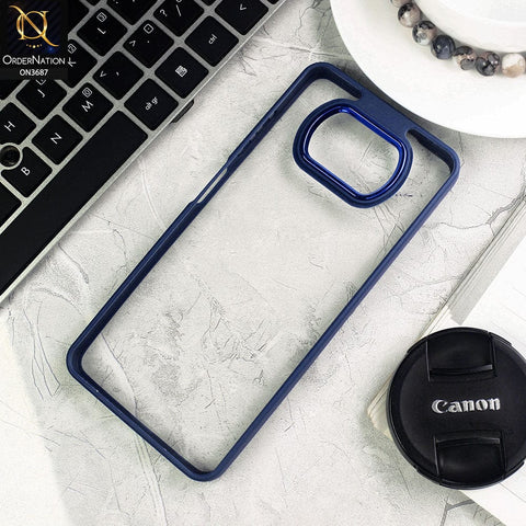 Xiaomi Poco X3 Cover - Blue - New Electroplating Camera Ring Colored Soft Silicon Borders Protective Clear Back Case