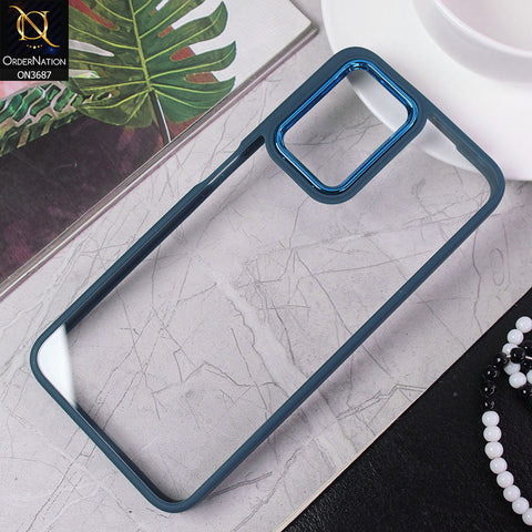 Xiaomi Redmi 10 Prime Cover - Blue - New Electroplating Camera Ring Colored Soft Silicon Borders Protective Clear Back Case