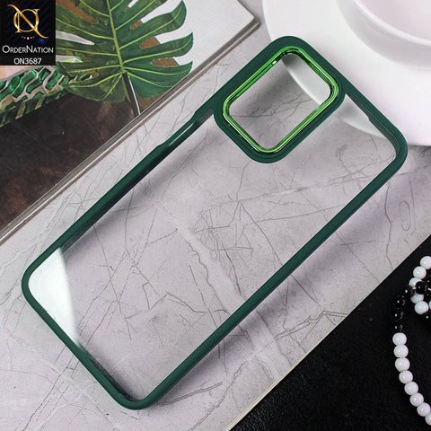 Xiaomi Redmi 10 Cover - Green - New Electroplating Camera Ring Colored Soft Silicon Borders Protective Clear Back Case