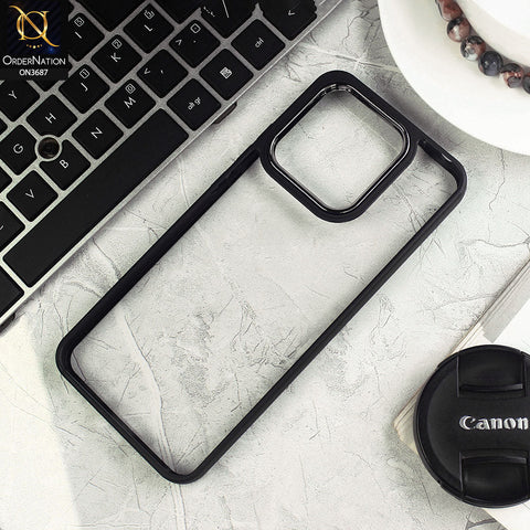 Xiaomi Redmi 10C Cover - Black - New Electroplating Camera Ring Colored Soft Silicon Borders Protective Clear Back Case