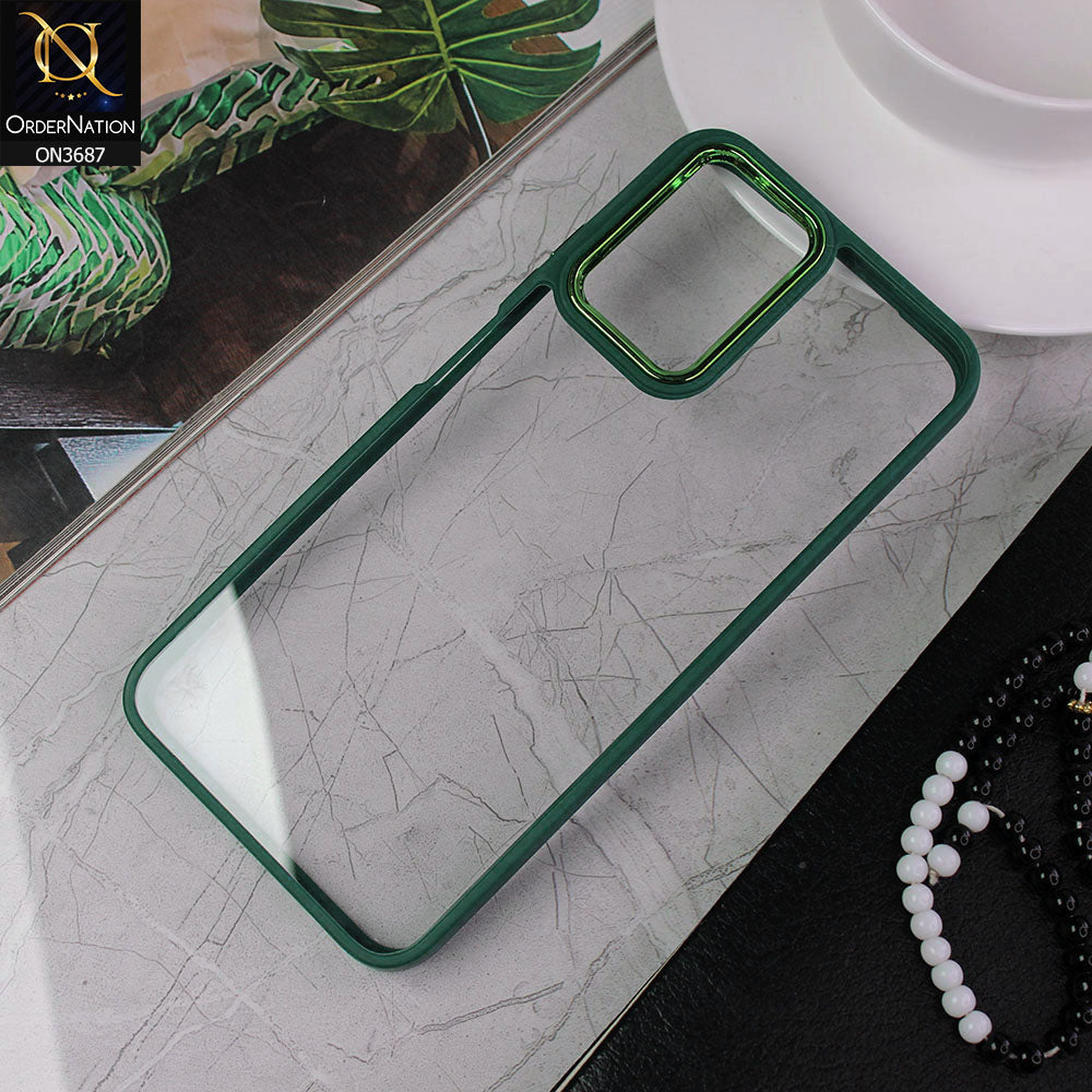 Xiaomi Redmi Note 10 4G Cover - Green - New Electroplating Camera Ring Colored Soft Silicon Borders Protective Clear Back Case