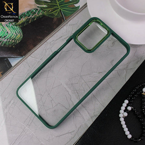Xiaomi Redmi Note 10 4G Cover - Green - New Electroplating Camera Ring Colored Soft Silicon Borders Protective Clear Back Case