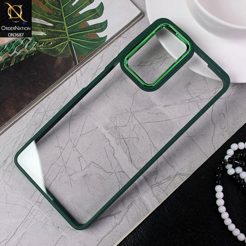 Xiaomi Redmi Note 10 Pro 4G Cover - Green - New Electroplating Camera Ring Colored Soft Silicon Borders Protective Clear Back Case