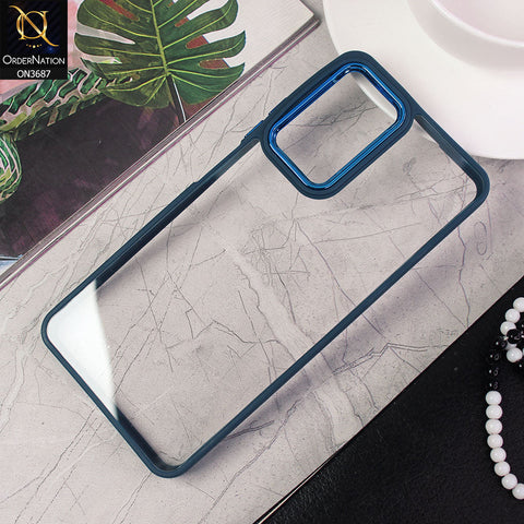 Xiaomi Redmi Note 11E Pro Cover - Blue - New Electroplating Camera Ring Colored Soft Silicon Borders Protective Clear Back Case