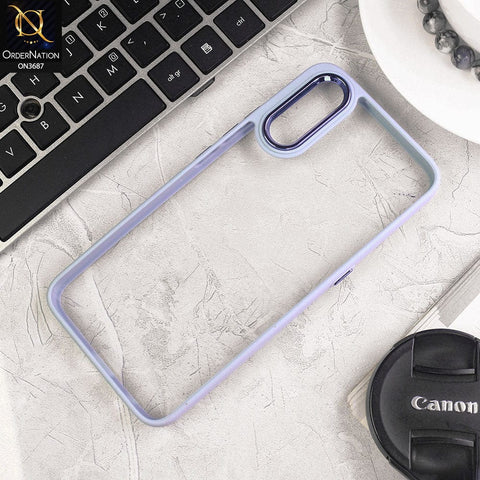 Samsung Galaxy S22 5G Cover - Gray - New Electroplating Camera Ring Colored Soft Silicon Borders Protective Clear Back Case
