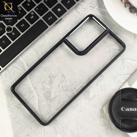 Samsung Galaxy S21 Ultra 5G Cover - Black - New Electroplating Camera Ring Colored Soft Silicon Borders Protective Clear Back Case