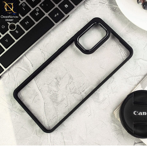 Samsung Galaxy A13 Cover - Black - New Electroplating Camera Ring Colored Soft Silicon Borders Protective Clear Back Case