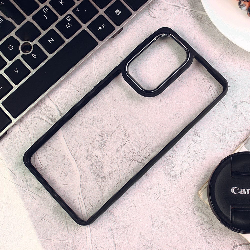 Samsung Galaxy S22 Ultra 5G Cover - Black - New Electroplating Camera Ring Colored Soft Silicon Borders Protective Clear Back Case