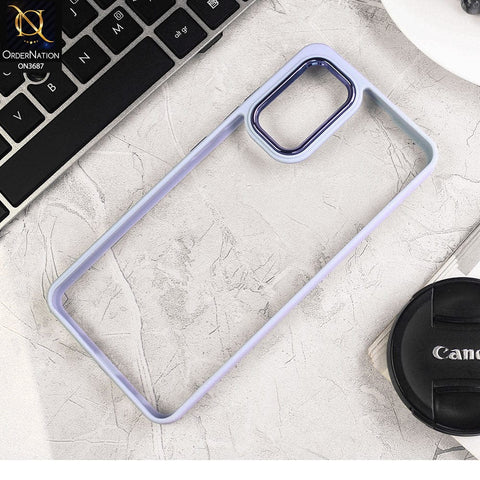 Samsung Galaxy A32 Cover - Gray - New Electroplating Camera Ring Colored Soft Silicon Borders Protective Clear Back Case