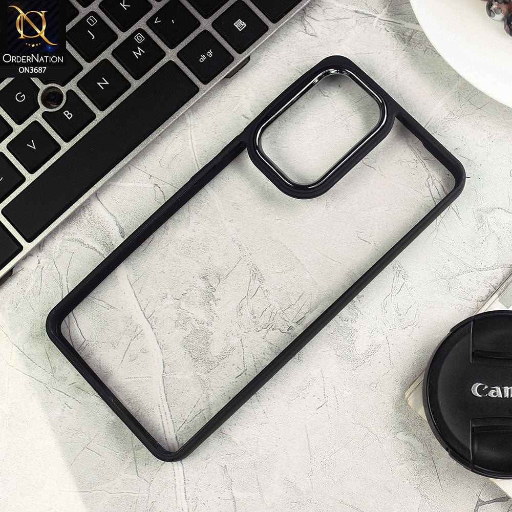 Samsung Galaxy A52s 5G Cover - Black - New Electroplating Camera Ring Colored Soft Silicon Borders Protective Clear Back Case