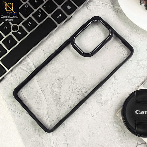 Samsung Galaxy A52 Cover - Black - New Electroplating Camera Ring Colored Soft Silicon Borders Protective Clear Back Case