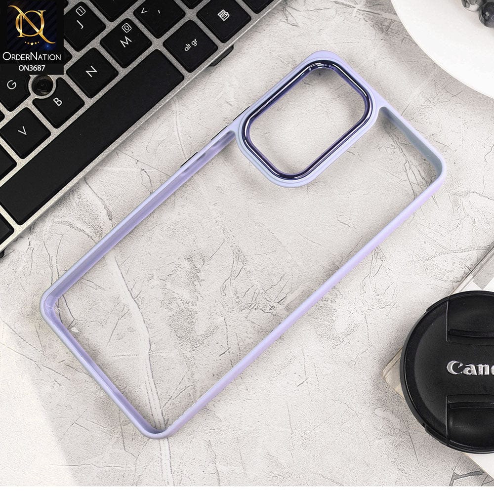 Samsung Galaxy A53 5G Cover - Gray - New Electroplating Camera Ring Colored Soft Silicon Borders Protective Clear Back Case