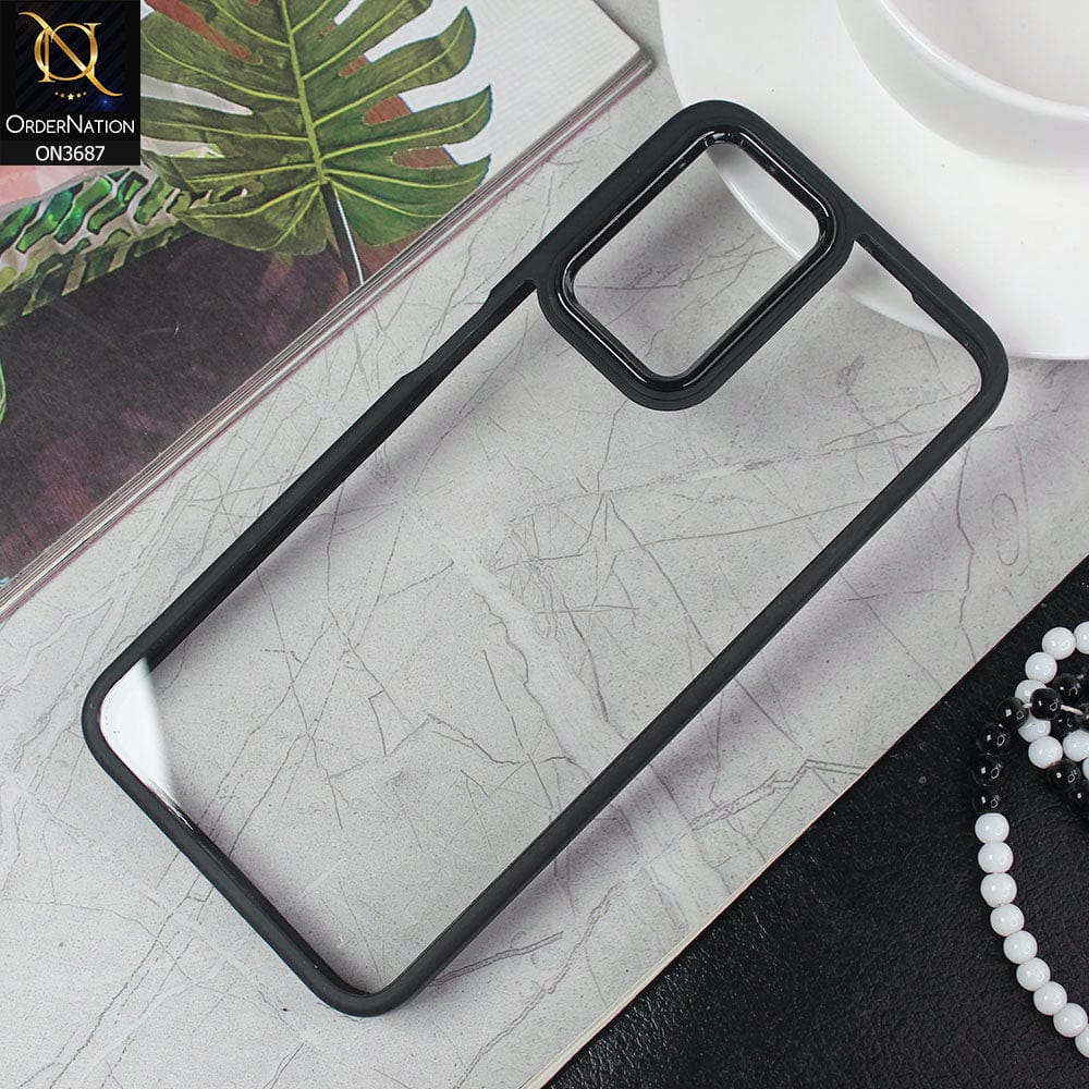 Samsung Galaxy A72 Cover - Black - New Electroplating Camera Ring Colored Soft Silicon Borders Protective Clear Back Case