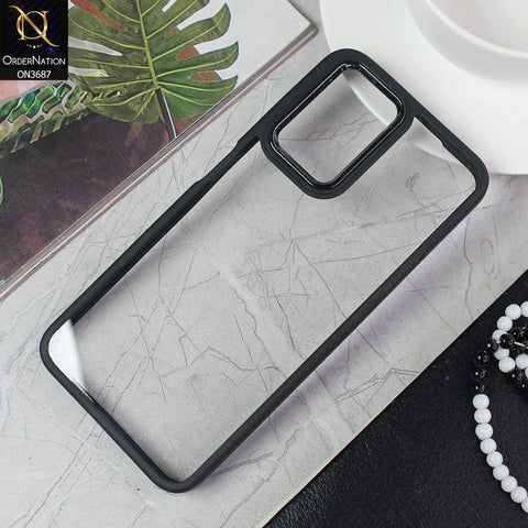 Samsung Galaxy A72 Cover - Black - New Electroplating Camera Ring Colored Soft Silicon Borders Protective Clear Back Case