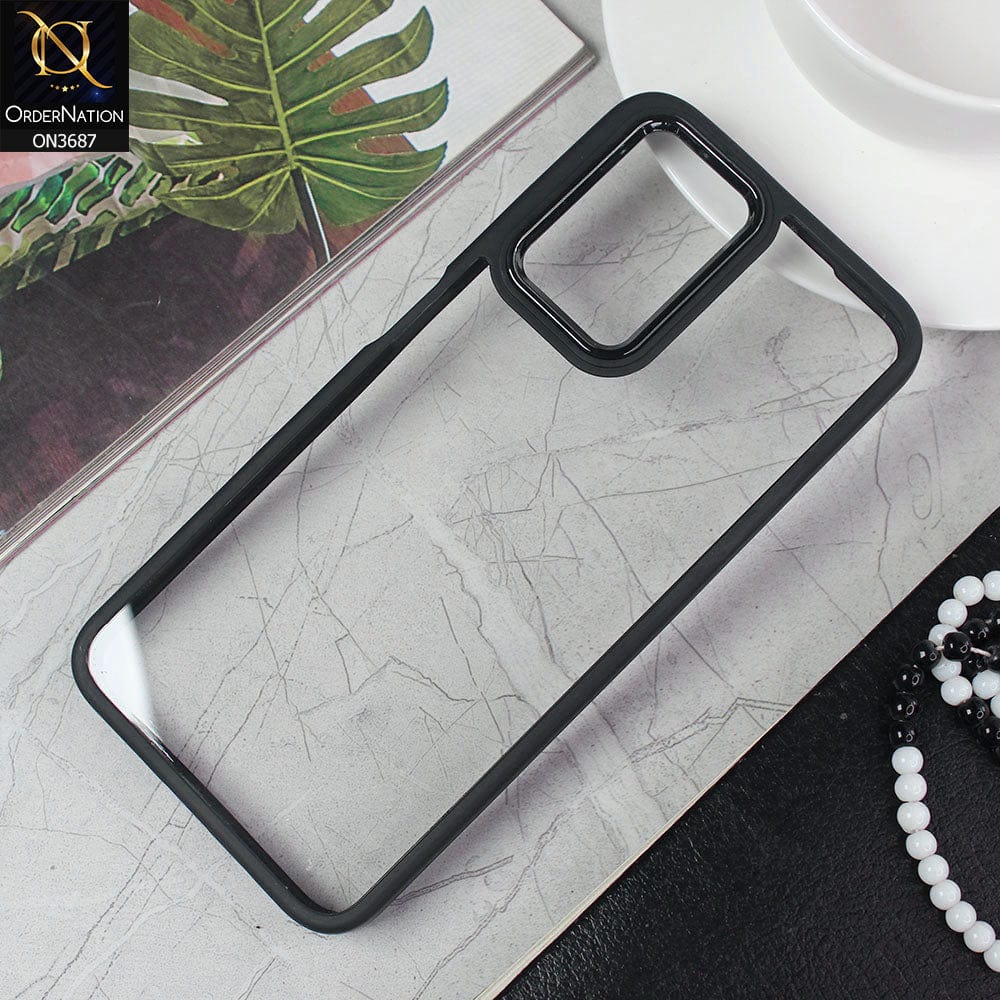 Samsung Galaxy A73 5G Cover - Black - New Electroplating Camera Ring Colored Soft Silicon Borders Protective Clear Back Case