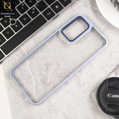 Vivo V21e Cover - Gray - New Electroplating Camera Ring Colored Soft Silicon Borders Protective Clear Back Case
