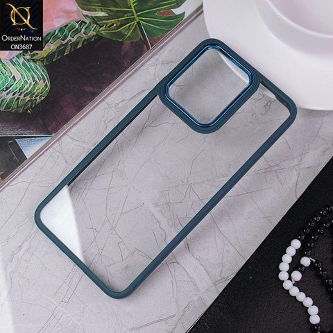 Vivo S12 Cover - Blue - New Electroplating Camera Ring Colored Soft Silicon Borders Protective Clear Back Case