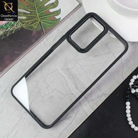 Vivo V23e Cover - Black - New Electroplating Camera Ring Colored Soft Silicon Borders Protective Clear Back Case