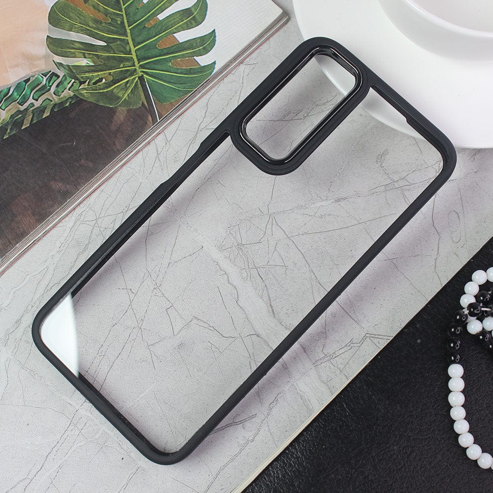 Vivo Y20 Cover - Black - New Electroplating Camera Ring Colored Soft Silicon Borders Protective Clear Back Case