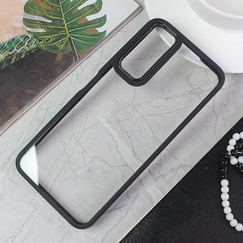 Vivo Y20 Cover - Black - New Electroplating Camera Ring Colored Soft Silicon Borders Protective Clear Back Case