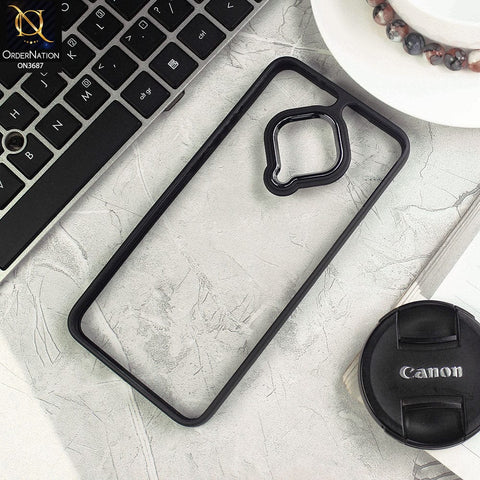 Vivo S1 Pro Cover - Black - New Electroplating Camera Ring Colored Soft Silicon Borders Protective Clear Back Case