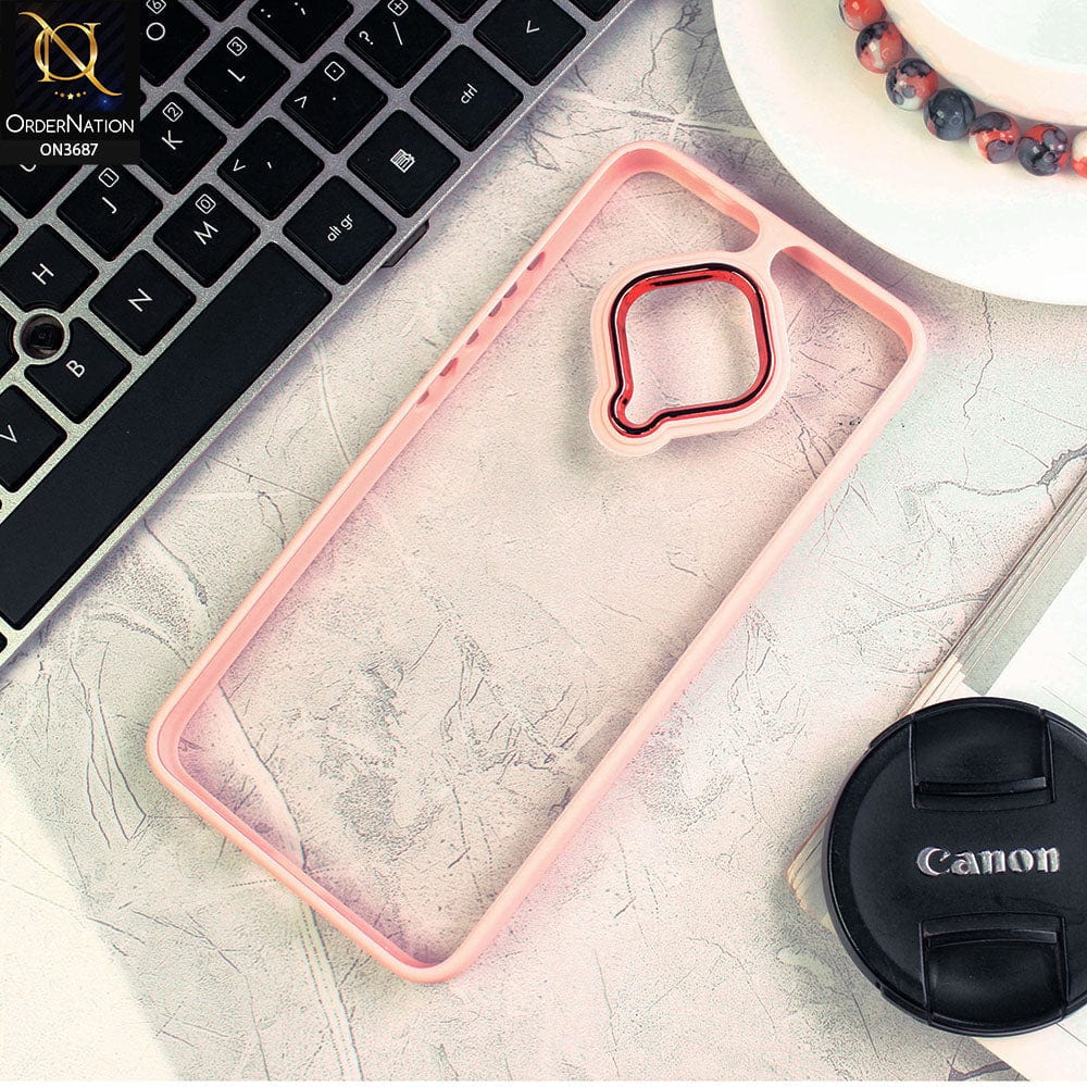 Vivo S1 Pro Cover - Pink - New Electroplating Camera Ring Colored Soft Silicon Borders Protective Clear Back Case