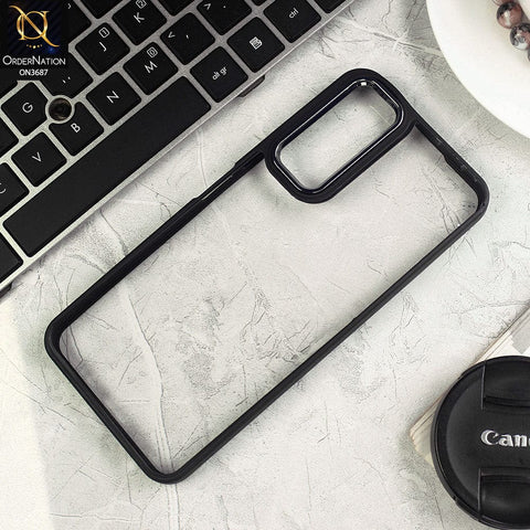 Vivo Y53s 4G Cover - Black - New Electroplating Camera Ring Colored Soft Silicon Borders Protective Clear Back Case