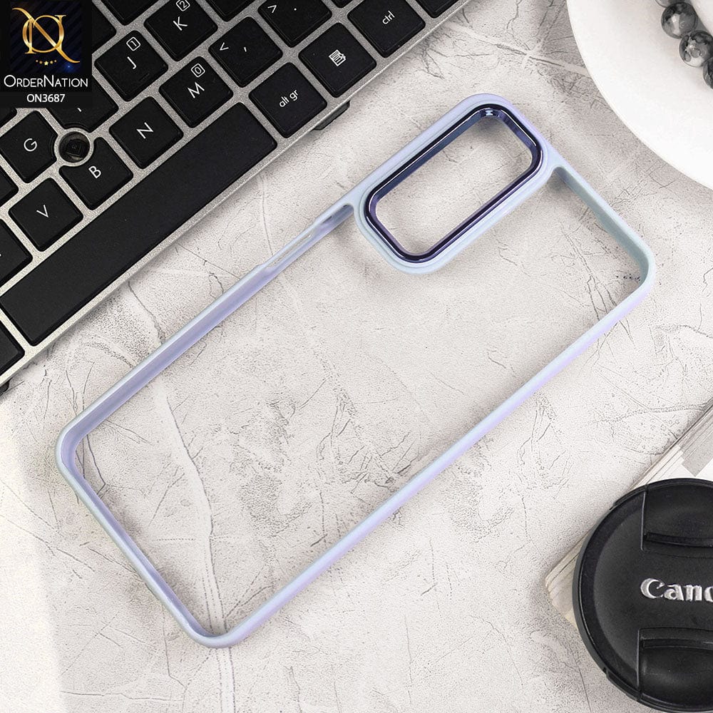 Vivo Y51a Cover - Gray - New Electroplating Camera Ring Colored Soft Silicon Borders Protective Clear Back Case