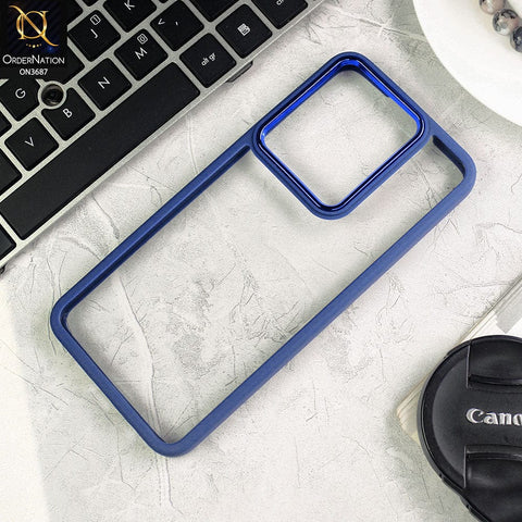 Vivo Y55 4G Cover - Blue - New Electroplating Camera Ring Colored Soft Silicon Borders Protective Clear Back Case