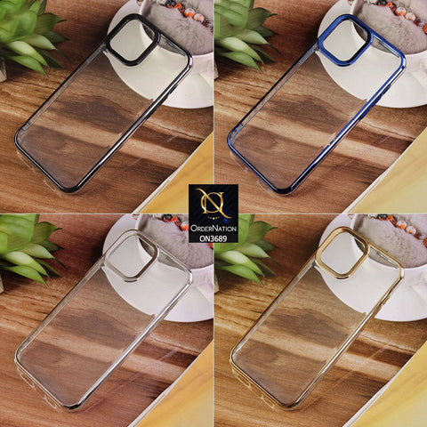 Vivo Y21a Cover - Black - Side Colour Borders camera Protection Soft TPU Transparent Case