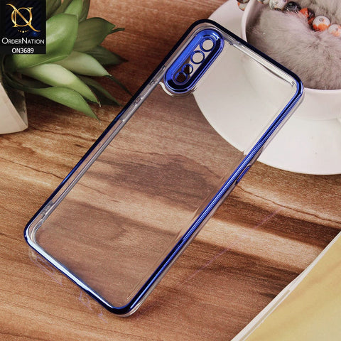 Vivo S1 Cover - Blue - Side Colour Borders camera Protection Soft TPU Transparent Case