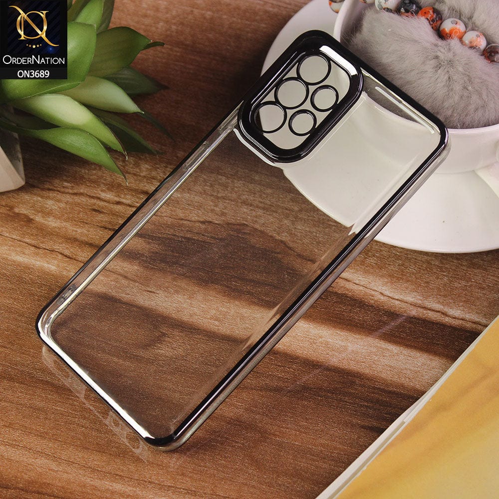 Samsung Galaxy A32 Cover - Black - Side Colour Borders camera Protection Soft TPU Transparent Case