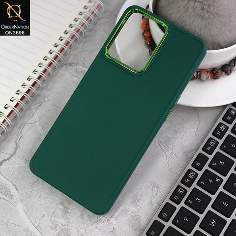 Oppo F21 Pro 4G Cover - Green - New Electroplating Camera Ring Colored Soft Silicon Borders Protective Back Case