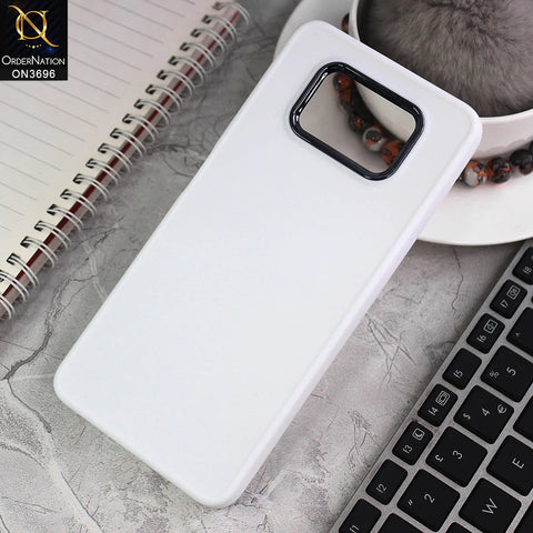 Xiaomi Poco X3 Cover - White - New Electroplating Camera Ring Colored Soft Silicon Borders Protective Back Case