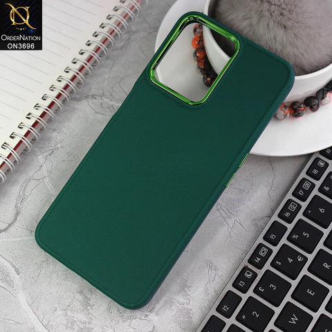 Realme V25 Cover - Green - New Electroplating Camera Ring Colored Soft Silicon Borders Protective Back Case