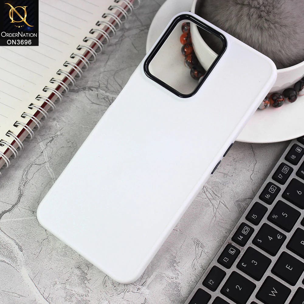 Realme 9 Pro Cover - White - New Electroplating Camera Ring Colored Soft Silicon Borders Protective Back Case