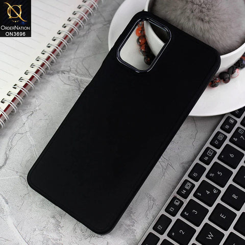 Samsung Galaxy A12 Nacho Cover - Black - New Electroplating Camera Ring Colored Soft Silicon Borders Protective Back Case